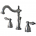 Traditional 2-Handle Three-Hole Deck Mounted Widespread Bathroom Faucet with Plastic Pop-Up in Polished Chrome