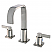 Modern Two-Handle 3-Hole Deck Mounted Widespread Bathroom Faucet with Plastic Pop-Up in Polished Chrome