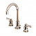 Modern Two-Handle Three-Hole Deck Mounted Widespread Bathroom Faucet with Brass Pop-Up in Polished Chrome