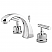 Modern Two-Handle 3-Hole Deck Mount Widespread Bathroom Faucet with Brass Pop-Up