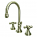 Two-Handle 3-Hole Traditional Deck Mounted Widespread Bathroom Faucet with Brass Pop-Up in Polished Chrome