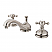 Traditional Two-Handle 3-Hole Deck Mounted Widespread Bathroom Faucet Brass Pop-Up in Polished Chrome Finish