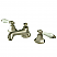 Modern Two-Handle Three-Hole Deck Mounted Widespread Bathroom Faucet Brass Pop-Up in Polished Chrome