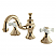 Traditional 2-Handle Three-Hole Deck Mounted Widespread Bathroom Faucet with Brass Pop-Up in Polished Chrome