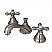 Traditional Dual Cross Two-Handle 3-Hole Deck Mounted Widespread Bathroom Faucet with Brass Pop-Up in Polished Chrome