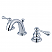 Vintage Dual Lever Two-Handle 3-Hole Deck Mounted Widespread Bathroom Faucet with Plastic Pop-Up in Polished Chrome