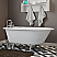 Cast-Iron Rolled Rim Clawfoot Tub 55" X 30" with 3 3/8" Bathtub Wall Faucet Drillings and British Telephone Style Faucet Complete with Plumbing Package Options
