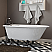 Cast-Iron Rolled Rim Clawfoot Tub 55" X 30" with 3 3/8" Bathtub Wall Faucet Drillings and British Telephone Style Faucet Complete with Plumbing Package Options