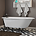 Cast-Iron Rolled Rim Clawfoot Tub 55" X 30" with 3 3/8" Bathtub Wall Faucet Drillings and English Telephone Style Faucet Complete with Plumbing Package Options