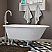Cast-Iron Rolled Rim Clawfoot Tub 55" X 30" with no Faucet Drillings and Complete Polished Chrome Modern Freestanding Tub Filler with Hand Held Shower Assembly with Plumbing Package Options