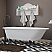 Cast-Iron Rolled Rim Clawfoot Tub 61" X 30" with no Faucet Drillings and Complete Polished Chrome Modern Freestanding Tub Filler with Hand Held Shower Assembly Plumbing Package
