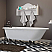 Cast-Iron Rolled Rim Clawfoot Tub 61" X 30" with complete Free Standing British Telephone Faucet and Hand Held Shower Polished Chrome Plumbing Package