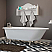 Cast-Iron Rolled Rim Clawfoot Tub 61" X 30" with 3 3/8" Bathtub Wall Faucet Drillings and British Telephone Style Faucet Complete Chrome Plumbing Package