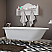 Cast-Iron Rolled Rim Clawfoot Tub 61" X 30" with 3 3/8" Bathtub Wall Faucet Drillings and English Telephone Style Faucet Complete Polished Chrome Plumbing Package