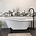 Cast Iron Slipper Clawfoot Tub 61" X 30" with no Faucet Drillings and Complete Polished Chrome Modern Freestanding Tub Filler with Hand Held Shower Assembly Plumbing Package