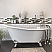 Cast Iron Slipper Clawfoot Tub 61" X 30" with No Faucet Drillings and Complete Free Standing British Telephone Faucet and Hand Held Shower Polished Chrome Package