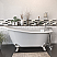 Cast Iron Slipper Clawfoot Tub 61" X 30" with 7" Deck Mount Faucet Drillings and Complete Polished Chrome Plumbing Package