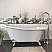 Cast Iron Slipper Clawfoot Tub 67" X 30" with no Faucet Drillings and Complete Polished Chrome Modern Freestanding Tub Filler with Hand Held Shower Assembly Plumbing Package