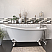 Cast Iron Slipper Clawfoot Tub 67" X 30" with 7" Deck Mount Faucet Drillings and Complete Polished Chrome Plumbing Package