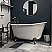 Cast Iron Swedish Slipper Tub 58" X 30" with No Faucet Drillings and Complete Polished Chrome Plumbing Package