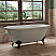 Cast Iron Double Ended Clawfoot Tub 60" X 30" with no Faucet Drillings and Complete Polished Chrome Modern Freestanding Tub Filler with Hand Held Shower Assembly Plumbing Package