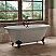 Cast Iron Double Ended Clawfoot Tub 60" X 30" with No Faucet Drillings and Complete Free Standing British Telephone Faucet and Hand Held Shower Polished Chrome Plumbing Package