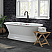 66" Cast Iron Dual Ended Pedestal Bathtub with no Faucet drillings & Complete plumbing package in Chrome