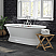 66" Cast Iron Dual Ended Pedestal Bathtub with No Faucet drillings and Complete plumbing packge in Polished Chrome