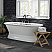 66" Cast Iron Dual Ended Pedestal Bathtub with No Faucet drillings and Complete plumbing packge in Polished Chrome