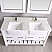 Issac Edwards Collection 60" Double Bathroom Vanity Set in White and Composite Carrara White Stone Top with White Farmhouse Basin without Mirror