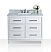 42" Bath Vanity Set in White with Italian Cararra White Marble Vanity Top and White Undermount Basin (No Mirror)