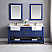 Issac Edwards Collection 72" Double Bathroom Vanity Set in Jewelry Blue and Composite Carrara White Stone Top with White Farmhouse Basin without Mirror