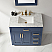 Issac Edwards Collection 36" Single Bathroom Vanity Set in Royal Blue and Carrara White Marble Countertop