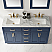 Issac Edwards Collection 60" Double Bathroom Vanity Set in Royal Blue and Carrara White Marble Countertop without Mirror