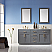 Issac Edwards Collection 72" Double Bathroom Vanity Set in Gray and Carrara White Marble Countertop without Mirror