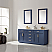 Issac Edwards Collection 72" Double Bathroom Vanity Set in Royal Blue and Carrara White Marble Countertop without Mirror