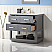 Issac Edwards Collection 36" Single Bathroom Vanity Set in Gray and Carrara White Marble Countertop