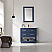 Issac Edwards Collection 36" Single Bathroom Vanity Set in Royal Blue and Carrara White Marble Countertop with Mirror Options