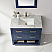 Issac Edwards Collection 36" Single Bathroom Vanity Set in Royal Blue and Carrara White Marble Countertop with Mirror Options