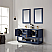 Issac Edwards Collection 60" Double Bathroom Vanity Set in Royal Blue and Carrara White Marble Countertop with Mirror Option