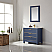 Issac Edwards Collection 36" Single Bathroom Vanity Set in Royal Blue and Composite Carrara White Stone Countertop without Mirror