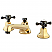 Traditional Two-Handle 3-Hole Deck Mounted Widespread Bathroom Faucet with Brass Pop-Up in Black Stainless Steel