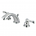Traditional 2-Handle 3-Hole Deck Mounted Widespread Bathroom Faucet with Plastic Pop-Up in Polished Chrome Finish