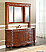 60" Antique Deep Chestnut with Matching Medicine Cabinet, Imperial White Marble Top