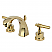 Modern Two-Handle 3-Hole Deck Mounted Widespread Bathroom Faucet with Brass Pop-Up in Polished Chrome with 4 Color Options