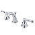Traditional Two-Handle 3-Hole Deck Mounted Widespread Bathroom Faucet with Plastic Pop-Up in Polished Chrome with 2 Finish Options