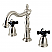Traditional Two-Handle 3-Hole Deck Mounted Widespread Bathroom Faucet with Plastic Pop-Up in Polished Chrome Finish with 4 Color Options