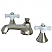 Modern 2-Handle 3-Hole Deck Mounted Widespread Bathroom Faucet with Brass Pop-Up in Polished Chrome with 4 Finish Options