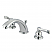 Traditional Two-Handle Three-Hole Deck Mounted Widespread Bathroom Faucet with Plastic Pop-Up in Polished Chrome with 4 Finish Options