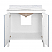 36" Issac Edwards Collection Bath Vanity in White Finsih with Light Blue Door with White Marble Top and Porcelain Sink